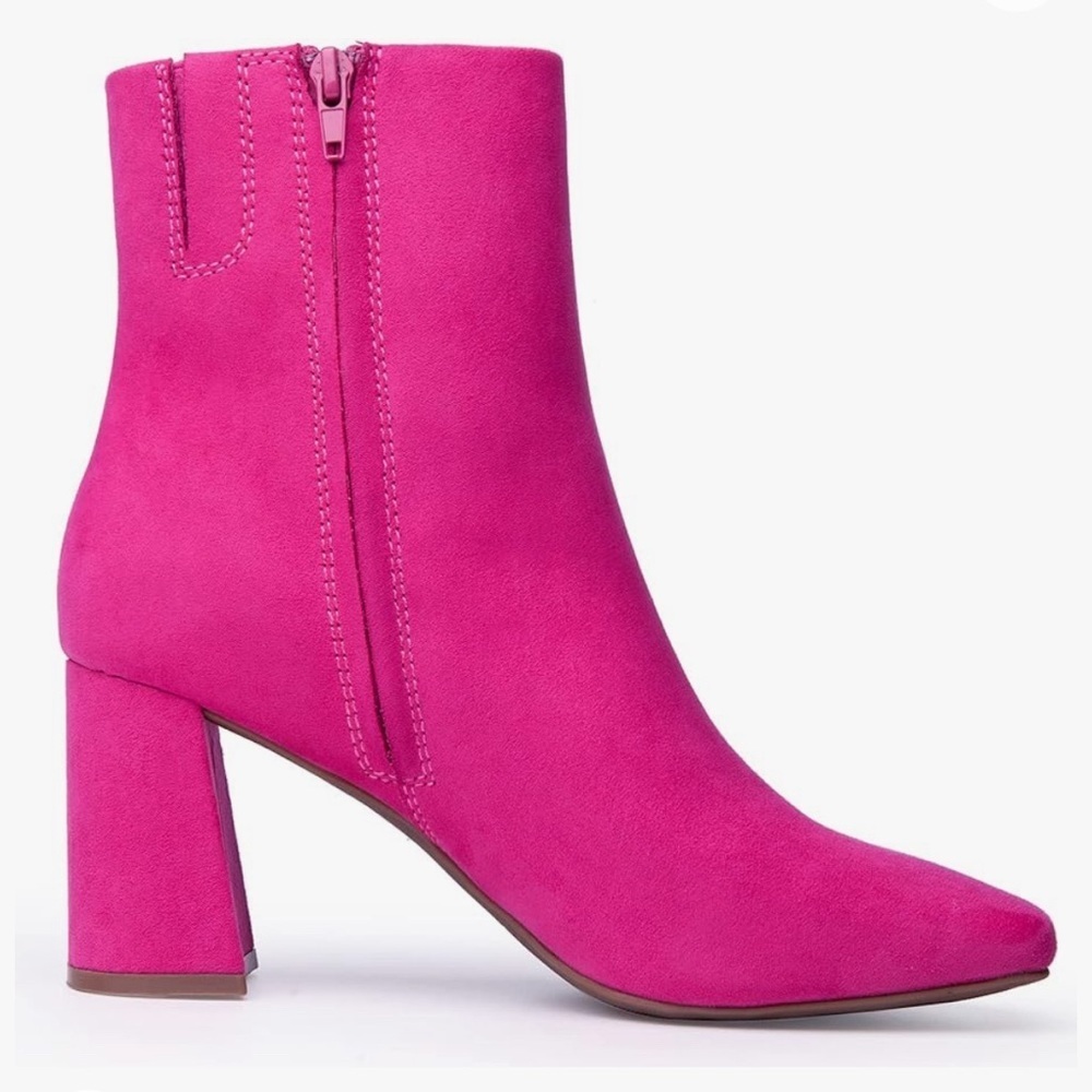 JORYA Vintage Vibe Ankle Boots Faux Suede Chunky Block Heel Booties Size 7.5 New - Picture 3 of 8